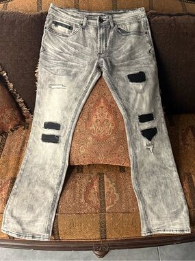 Buffalo David Bitton - ASH X 32/30
Skinny Stretch Men's Distressed Gray Jeans